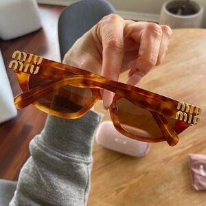 Miu Miu Amber Tortoiseshell Sunglasses (WORN ONCE)